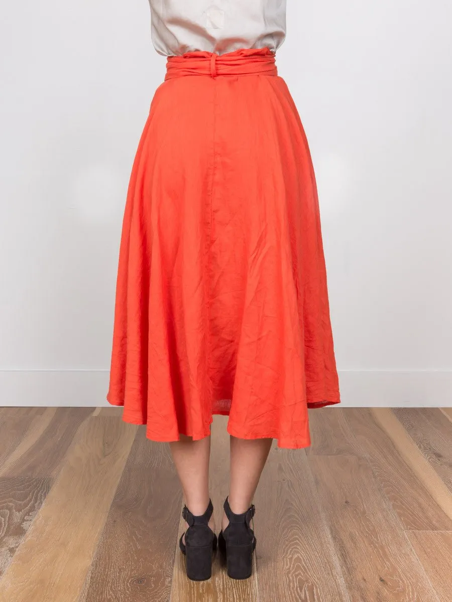 wrap skirt - paprika