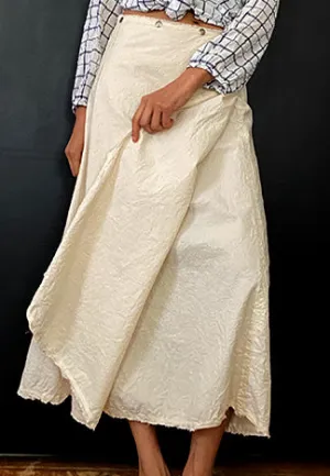 WRAP SNAP SKIRT LONG OYSTER