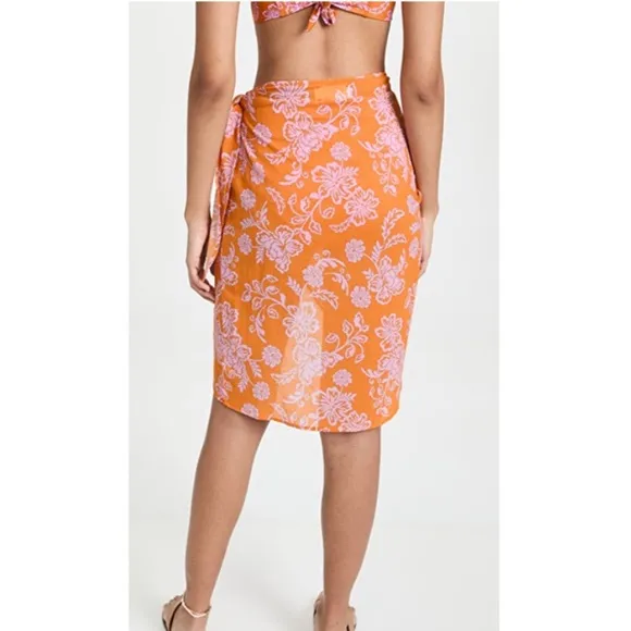 Xirena Sydni Sarong Skirt in Tropicana Orange