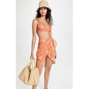 Xirena Sydni Sarong Skirt in Tropicana Orange