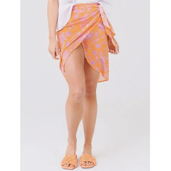 Xirena Sydni Sarong Skirt in Tropicana Orange