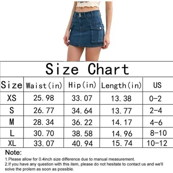 Y2K Dark Wash Cargo Denim Mini Skirt Low Waist Extra Short Bodycon Skirt