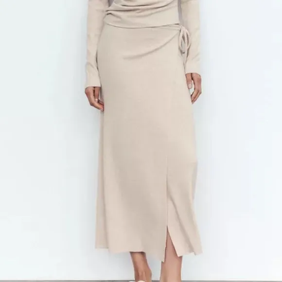 Zara Wrap Style Knit Skirt