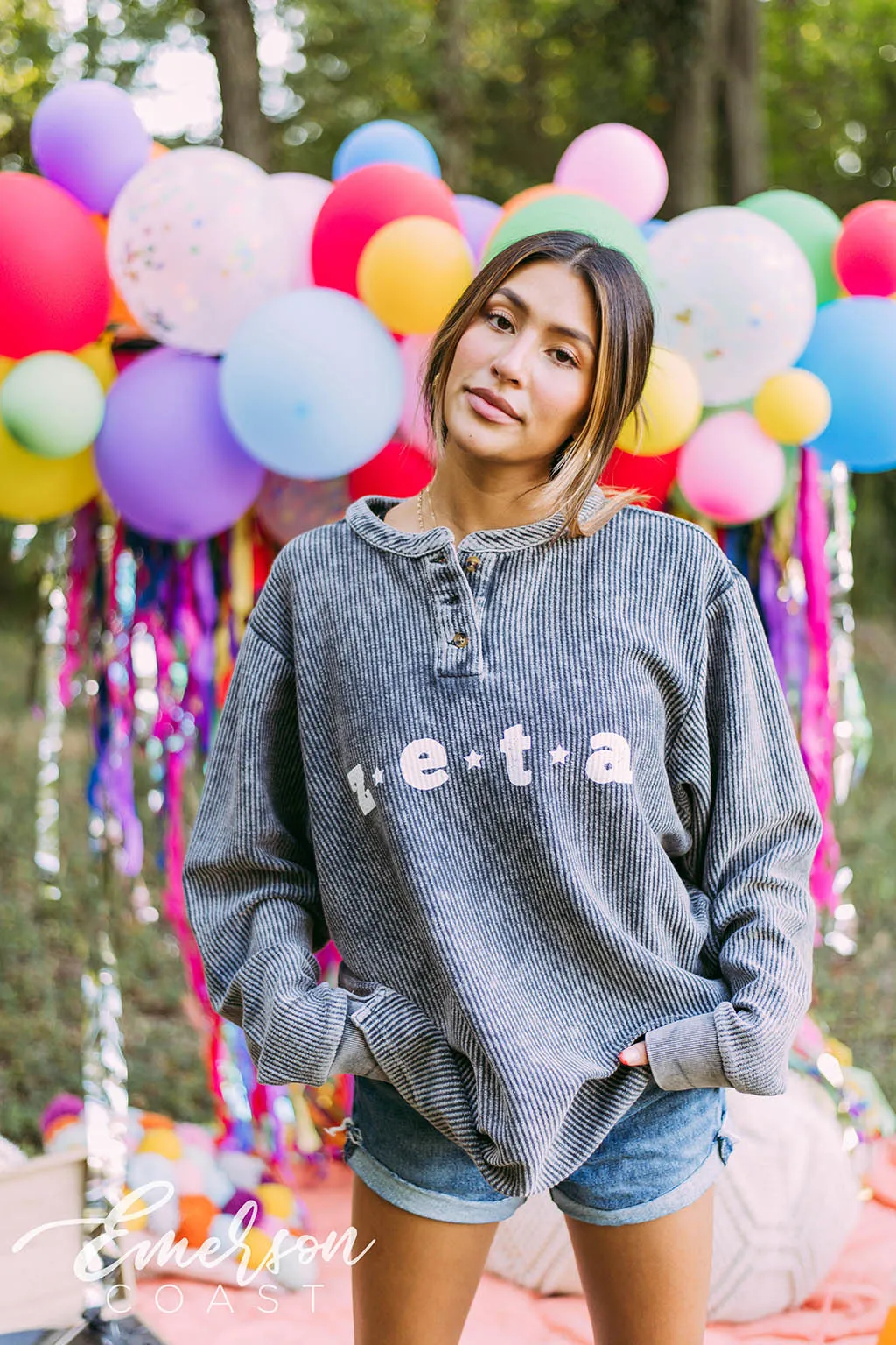 Zeta PR Charcoal Corduroy Henley