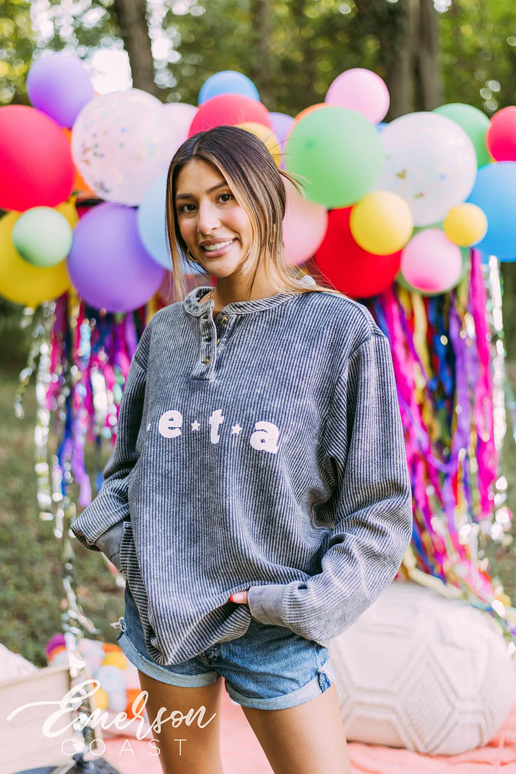 Zeta PR Charcoal Corduroy Henley