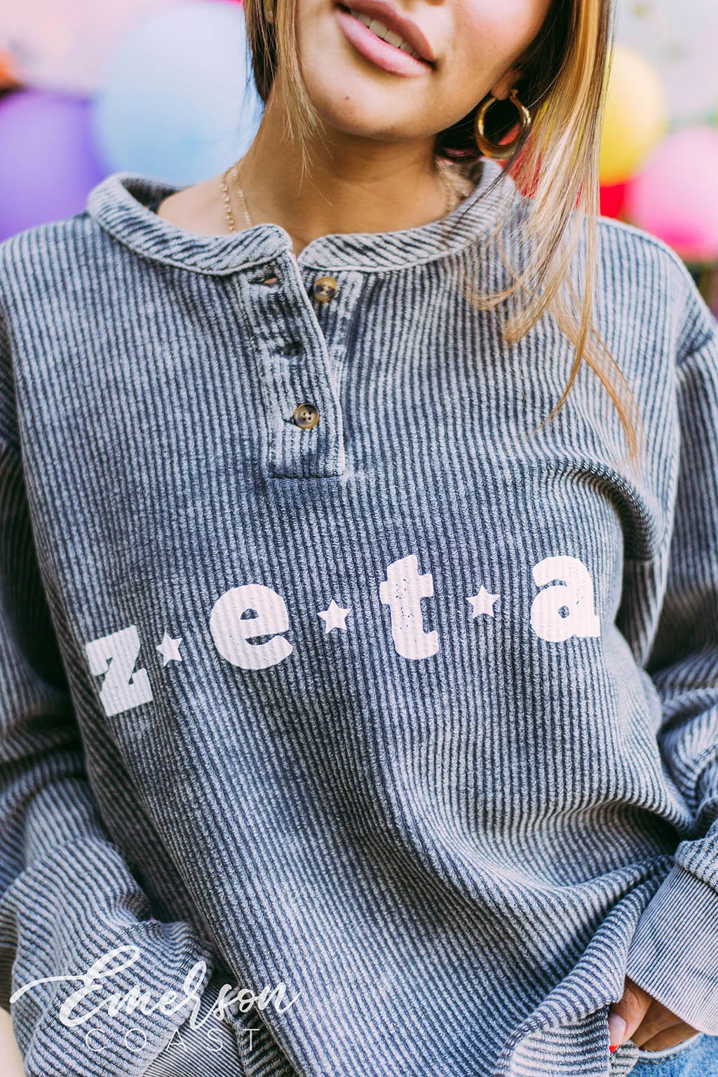 Zeta PR Charcoal Corduroy Henley