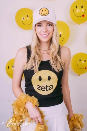 ZTA Smiley Face Bid Day Ribbed Tank