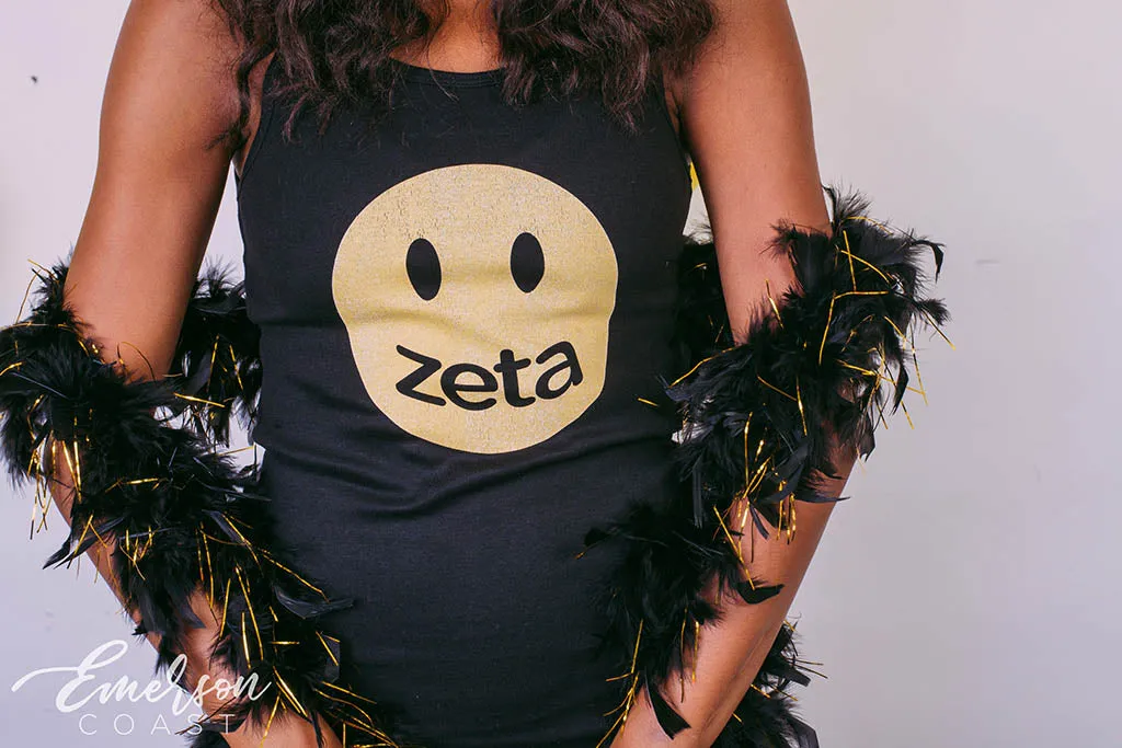 ZTA Smiley Face Bid Day Ribbed Tank