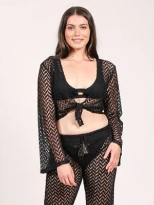 Zuma Tie Front Top In Black